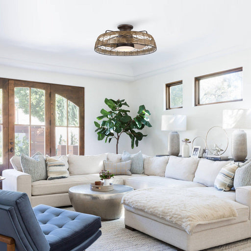 27" Farmhouse Flush Mount Reversible Ceiling Fan with Lighting and Remote Control - ParrotUncle