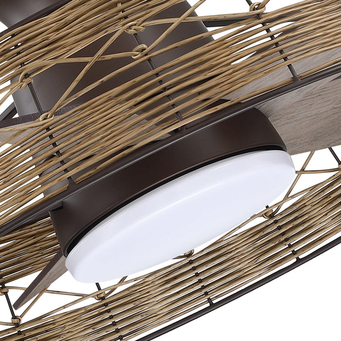 27" Farmhouse Flush Mount Reversible Ceiling Fan with Lighting and Remote Control - ParrotUncle