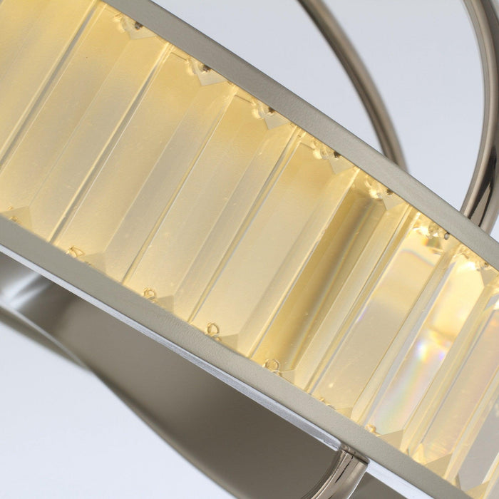 27" Industrial DC Motor Brushed Nickel Downrod Mount Reversible Crystal Ceiling Fan with Lighting and Remote Control - ParrotUncle