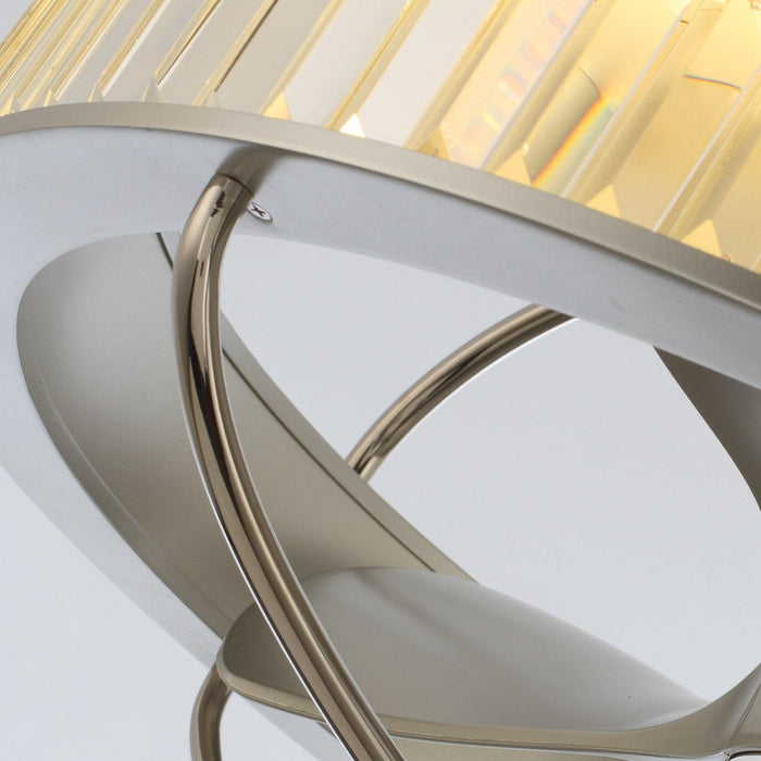 27" Industrial DC Motor Brushed Nickel Downrod Mount Reversible Crystal Ceiling Fan with Lighting and Remote Control - ParrotUncle