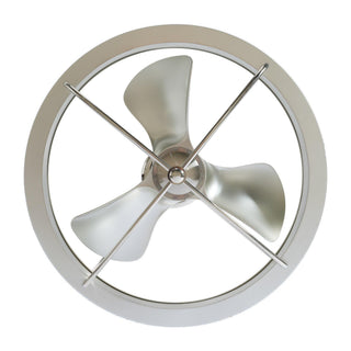 27" Industrial DC Motor Brushed Nickel Downrod Mount Reversible Crystal Caged Ceiling Fan with Lighting and Remote Control