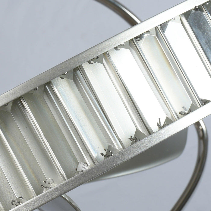 27" Industrial DC Motor Brushed Nickel Downrod Mount Reversible Crystal Ceiling Fan with Lighting and Remote Control - ParrotUncle