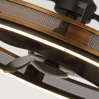 27" Jarpur Industrial Downrod Mount Ceiling Fan with LED Lighting and Remote Control