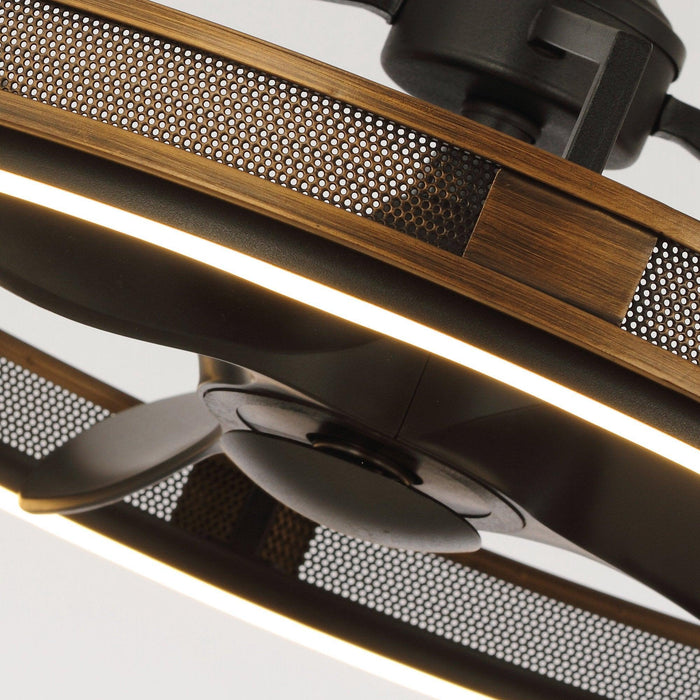 27" Jarpur Farmhouse Downrod Mount Ceiling Fan with LED Lighting and Remote Control - ParrotUncle