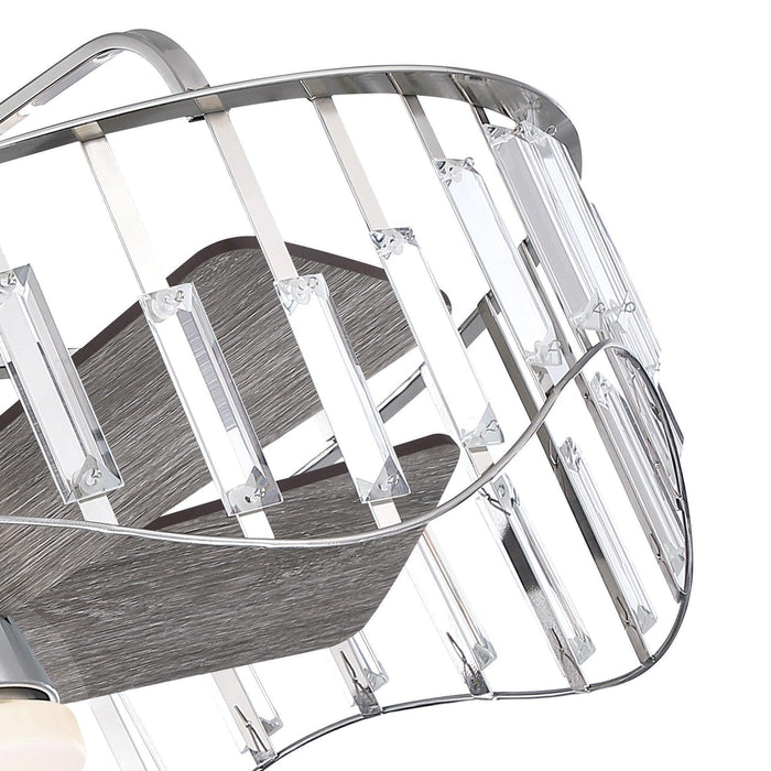 27" Modern Brush Nickel Flush Mount Reversible Ceiling Fan with Lighting and Remote Control - ParrotUncle