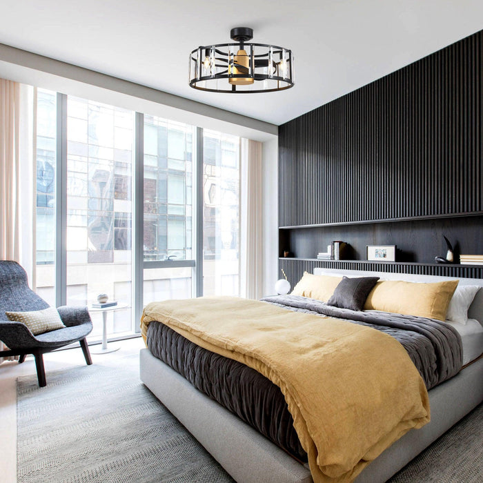 27" Modern DC Motor Downrod Mount Reversible Crystal Ceiling Fan with Lighting and Remote Control - ParrotUncle