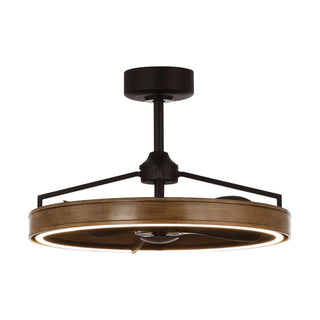 27" Mumbai Farmhouse Downrod Mount Ceiling Fan with LED Lighting and Remote Control