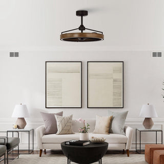 27" Mumbai Farmhouse Downrod Mount Ceiling Fan with LED Lighting and Remote Control