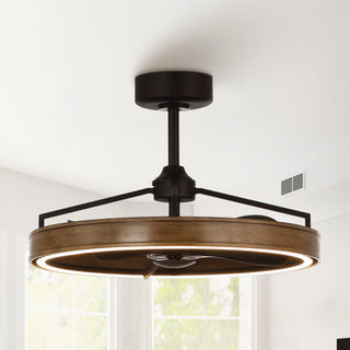 27" Mumbai Farmhouse Downrod Mount Ceiling Fan with LED Lighting and Remote Control