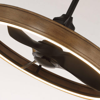 27" Mumbai Farmhouse Downrod Mount Ceiling Fan with LED Lighting and Remote Control