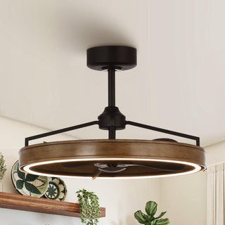 27" Mumbai Farmhouse Downrod Mount Ceiling Fan with LED Lighting and Remote Control