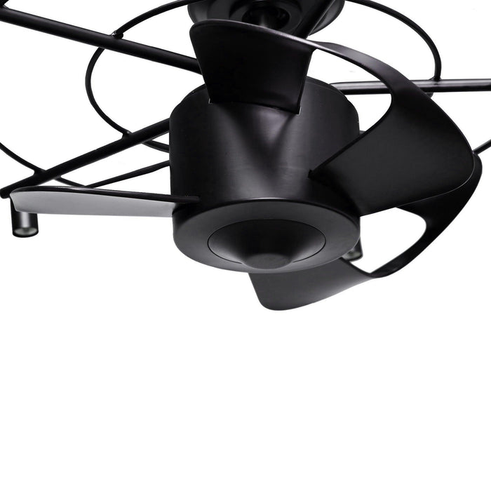 27" Wright Industrial DC Motor Downrod Mount Reversible Crystal Ceiling Fan with Lighting and Remote Control - ParrotUncle