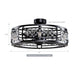 27" Wright Industrial DC Motor Downrod Mount Reversible Crystal Ceiling Fan with Lighting and Remote Control - ParrotUncle