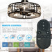 27" Wright Industrial DC Motor Downrod Mount Reversible Crystal Ceiling Fan with Lighting and Remote Control - ParrotUncle