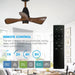 28" Kwang Rustic DC Motor Downrod Mount Reversible Ceiling Fan with LED Lighting and Remote Control - ParrotUncle