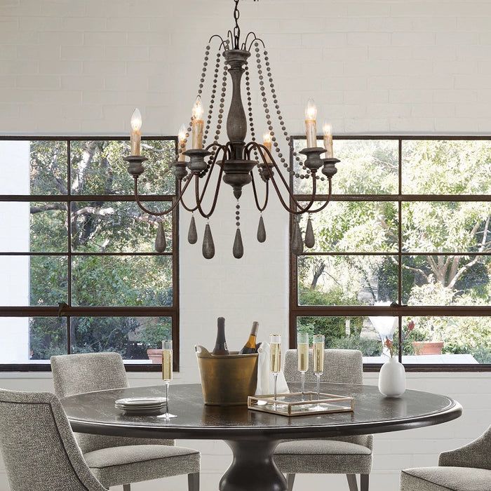 6-Light / 8-Light / 12-Light Farmhouse Pendant Light for Dining Room With Adjustable Hanging Length