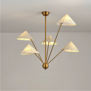 5-Light Hamptons Modern Golden Island Chandelier With Adjustable Hanging Length for Dining Area