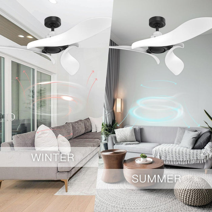 54" DC Motor 6 Speed Black Ceiling Fan