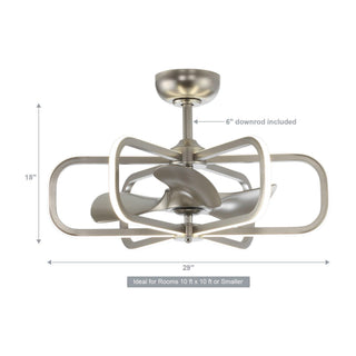 30" Theron Modern DC Motor Downrod Mount Reversible Ceiling Fan with LED Lighting and Remote Control