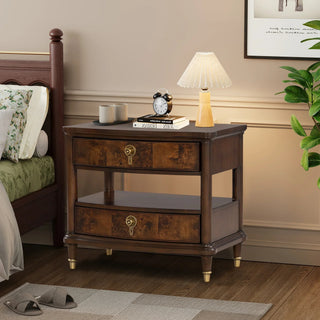 30.5" Westerham Dark Cherry French Nightstand Power Outlet with LED Light