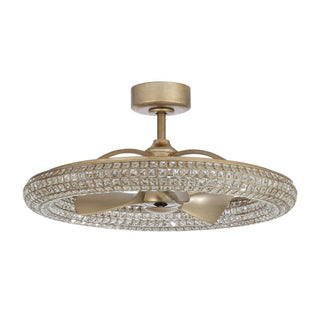 33" Modern DC Motor Crystal Ceiling Fan with Lighting and Remote Control