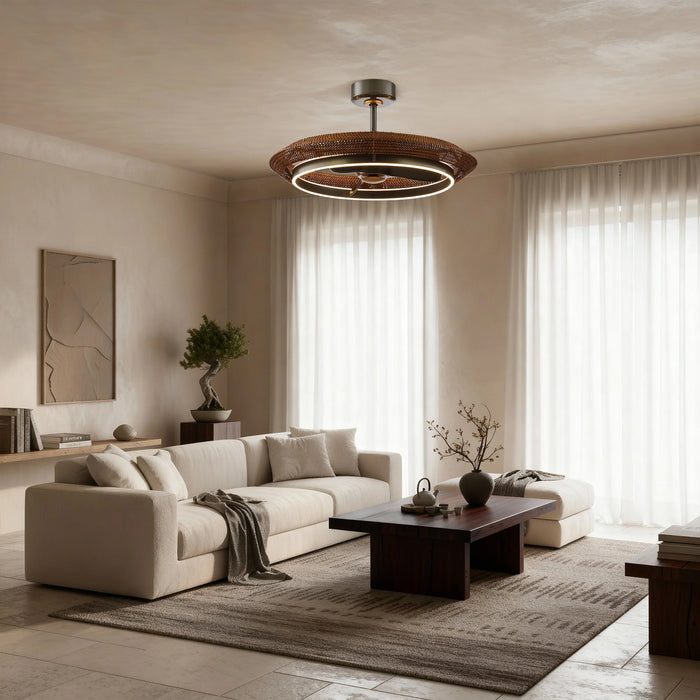 33 Inch Luxury Black Charcoal Gray Elijah Fandelier with Light and Remote Control