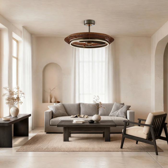 33 Inch Luxury Black Charcoal Gray Elijah Fandelier with Light and Remote Control