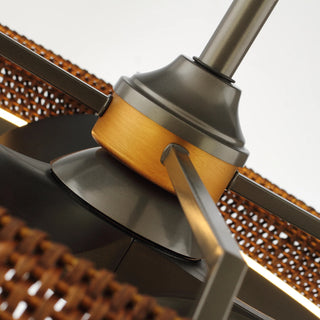 33 Inch Luxury Black Charcoal Gray Elijah Caged Ceiling Fan With Light And Remote Control