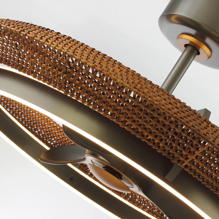 33 Inch Luxury Black Charcoal Gray Elijah Fandelier with Light and Remote Control