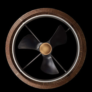 33 Inch Luxury Black Charcoal Gray Elijah Caged Ceiling Fan With Light And Remote Control