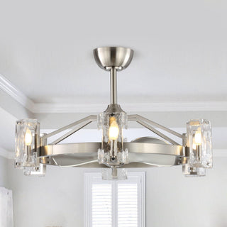 34" Bucholz Modern DC Motor Brushed Nickel Downrod Mount Reversible Ceiling Fan with LED Lighting and Remote Control