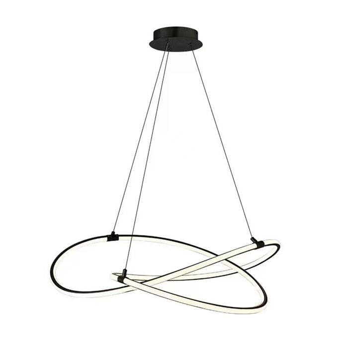 1-Light Modern Ring shape Black Pendant Lighting