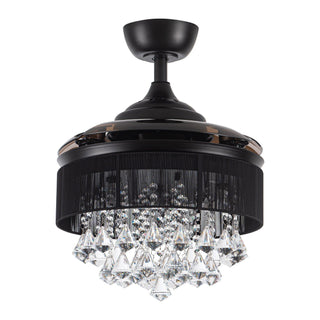 36" Bangaiore Modern Downrod Mount Crystal Ceiling Fan with Lighting and Remote Control - ParrotUncle