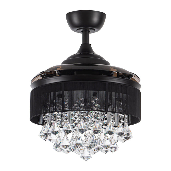 36" Bangaiore Modern Downrod Mount Crystal Ceiling Fan with Lighting and Remote Control - ParrotUncle