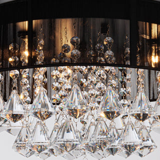 36" Bangaiore Modern Downrod Mount Crystal Ceiling Fan with Lighting and Remote Control - ParrotUncle