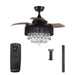 36" Bangaiore Modern Downrod Mount Crystal Ceiling Fan with Lighting and Remote Control - ParrotUncle