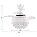 36" Bangaiore Modern Downrod Mount Crystal Ceiling Fan with Lighting and Remote Control - ParrotUncle
