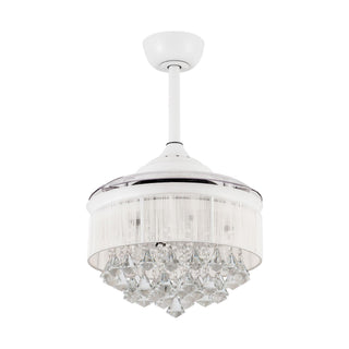 36" Bangaiore Modern Downrod Mount Crystal Ceiling Fan with Lighting and Remote Control - ParrotUncle