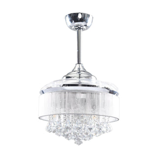 36" Bangaiore Modern Downrod Mount Crystal Ceiling Fan with Lighting and Remote Control - ParrotUncle