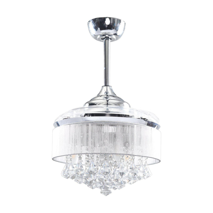36" Bangaiore Modern Downrod Mount Crystal Ceiling Fan with Lighting and Remote Control - ParrotUncle