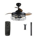 36" Benally Industrial Downrod Mount Ceiling Fan with Lighting and Remote Control - ParrotUncle