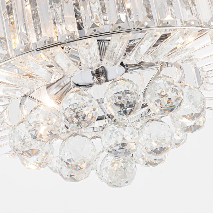 36" Broxburne Modern Chrome Downrod Mount Crystal Ceiling Fan with Lighting and Remote Control - ParrotUncle