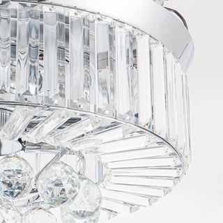 36" Broxburne Modern Chrome Downrod Mount Crystal Ceiling Fan with Lighting and Remote Control - ParrotUncle