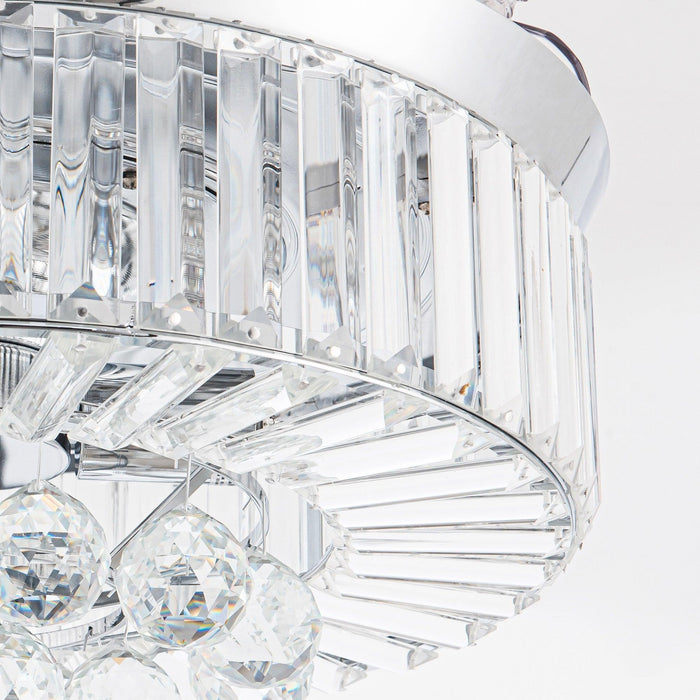 36" Broxburne Modern Chrome Downrod Mount Crystal Ceiling Fan with Lighting and Remote Control - ParrotUncle