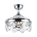 36" Broxburne Modern Chrome Flush Mount Crystal Ceiling Fan with Lighting and Remote Control - ParrotUncle