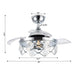 36" Broxburne Modern Chrome Flush Mount Crystal Ceiling Fan with Lighting and Remote Control - ParrotUncle