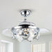 36" Broxburne Modern Chrome Flush Mount Crystal Ceiling Fan with Lighting and Remote Control - ParrotUncle