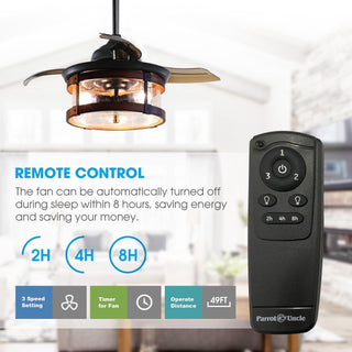 36" Caselli Traditional Downrod Mount Ceiling Fan with Lighting and Remote Control - ParrotUncle