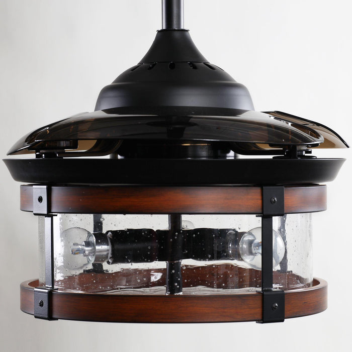 36" Caselli Traditional Downrod Mount Ceiling Fan with Lighting and Remote Control - ParrotUncle