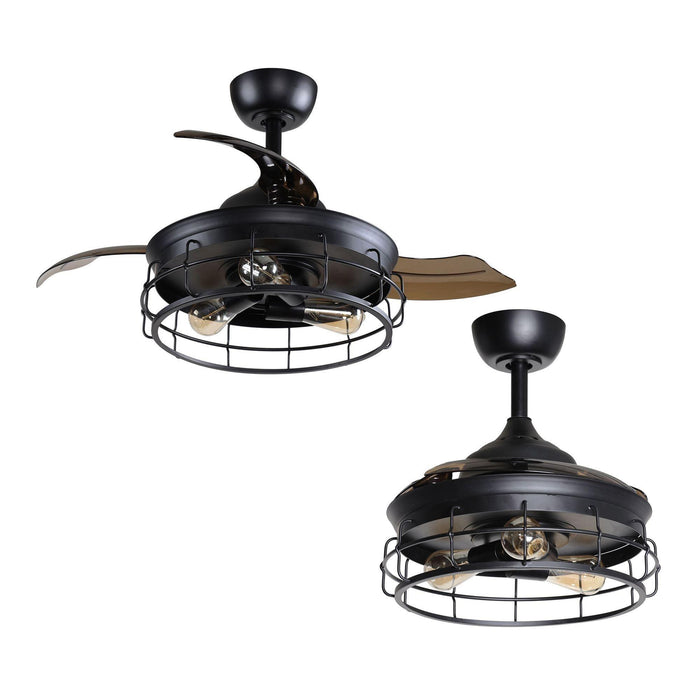 36" Pickett Industrial Downrod Mount Ceiling Fan with Lighting and Remote Control - ParrotUncle